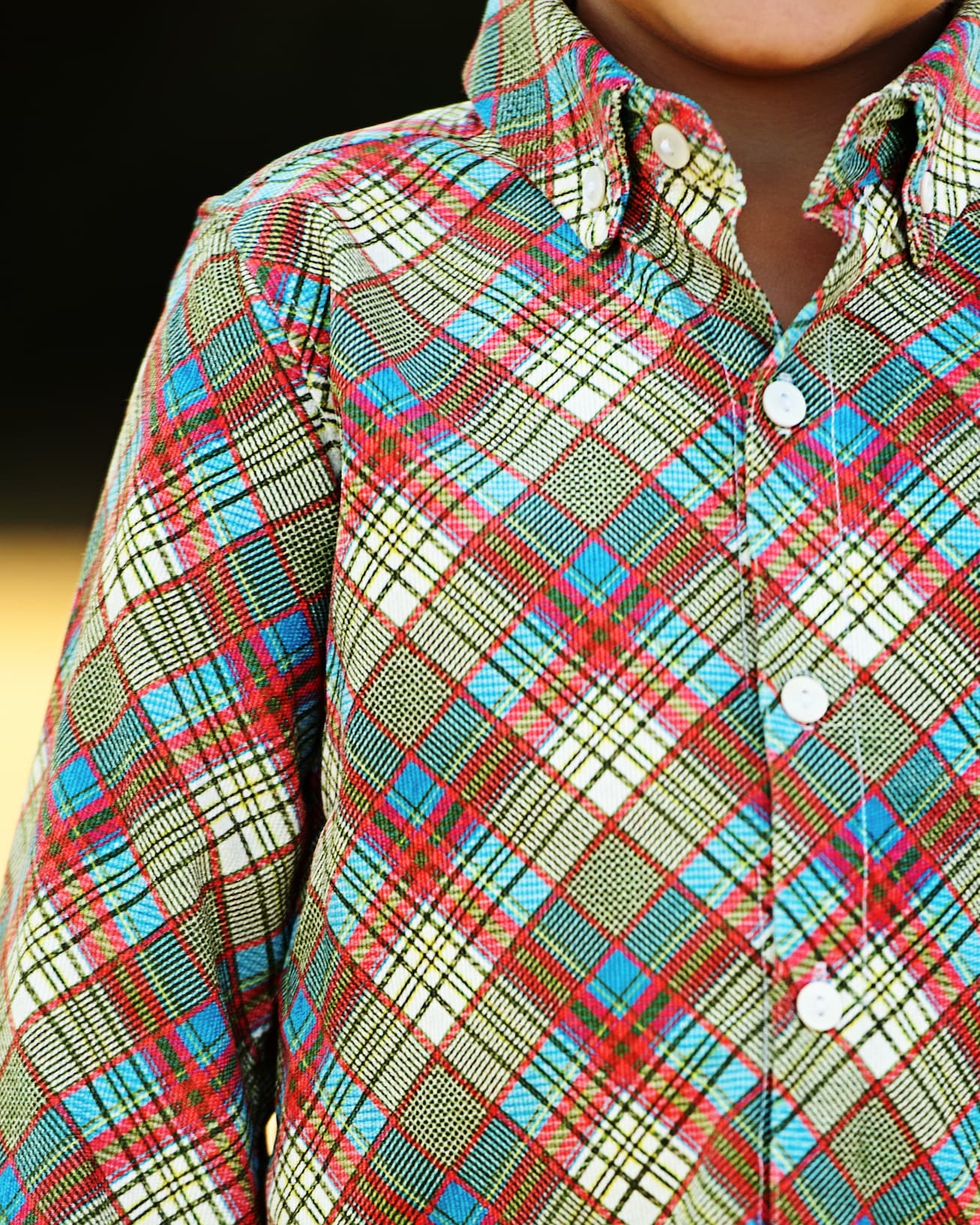 Red Plaid Corduroy Button Down Shirt - Image 2