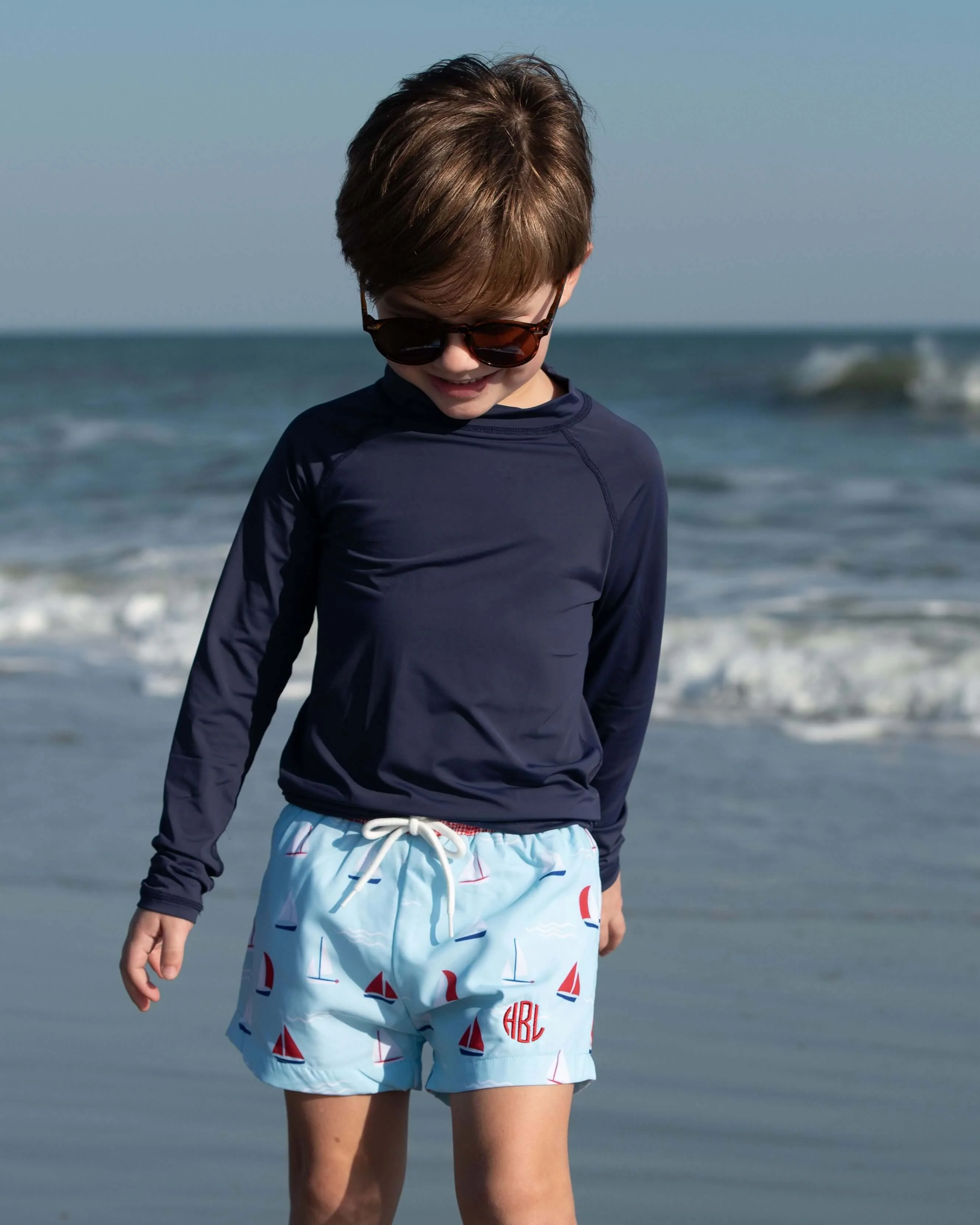 Red Sailboat Swim Trunks - Image 2