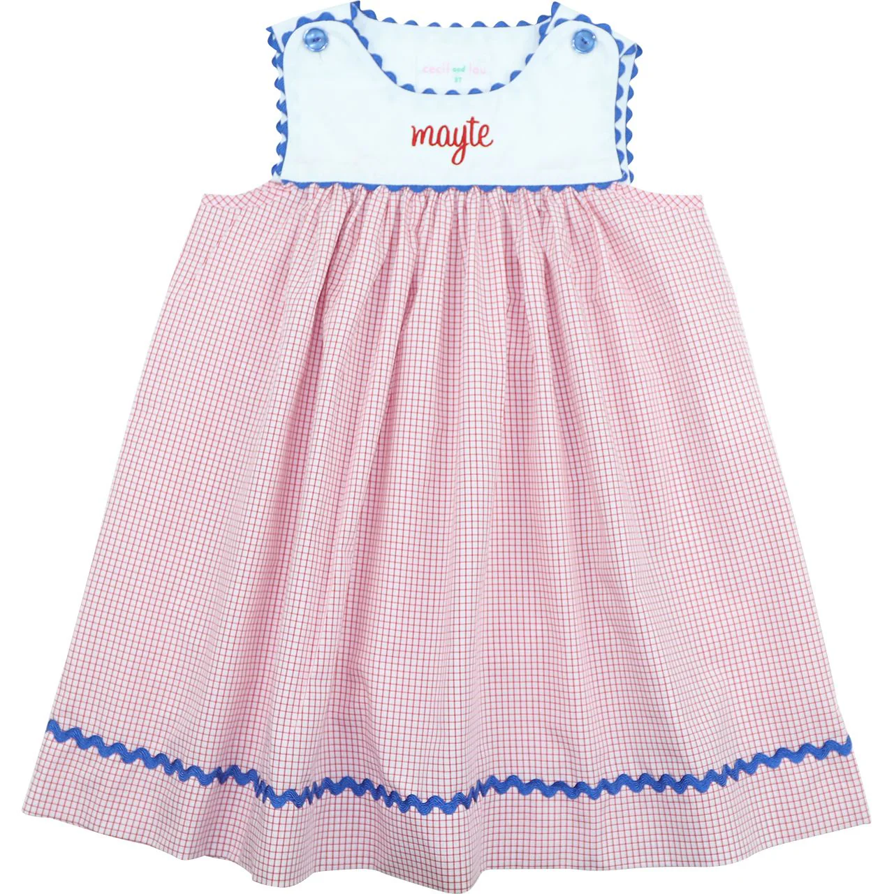 Red Windowpane Ric Rac Dress