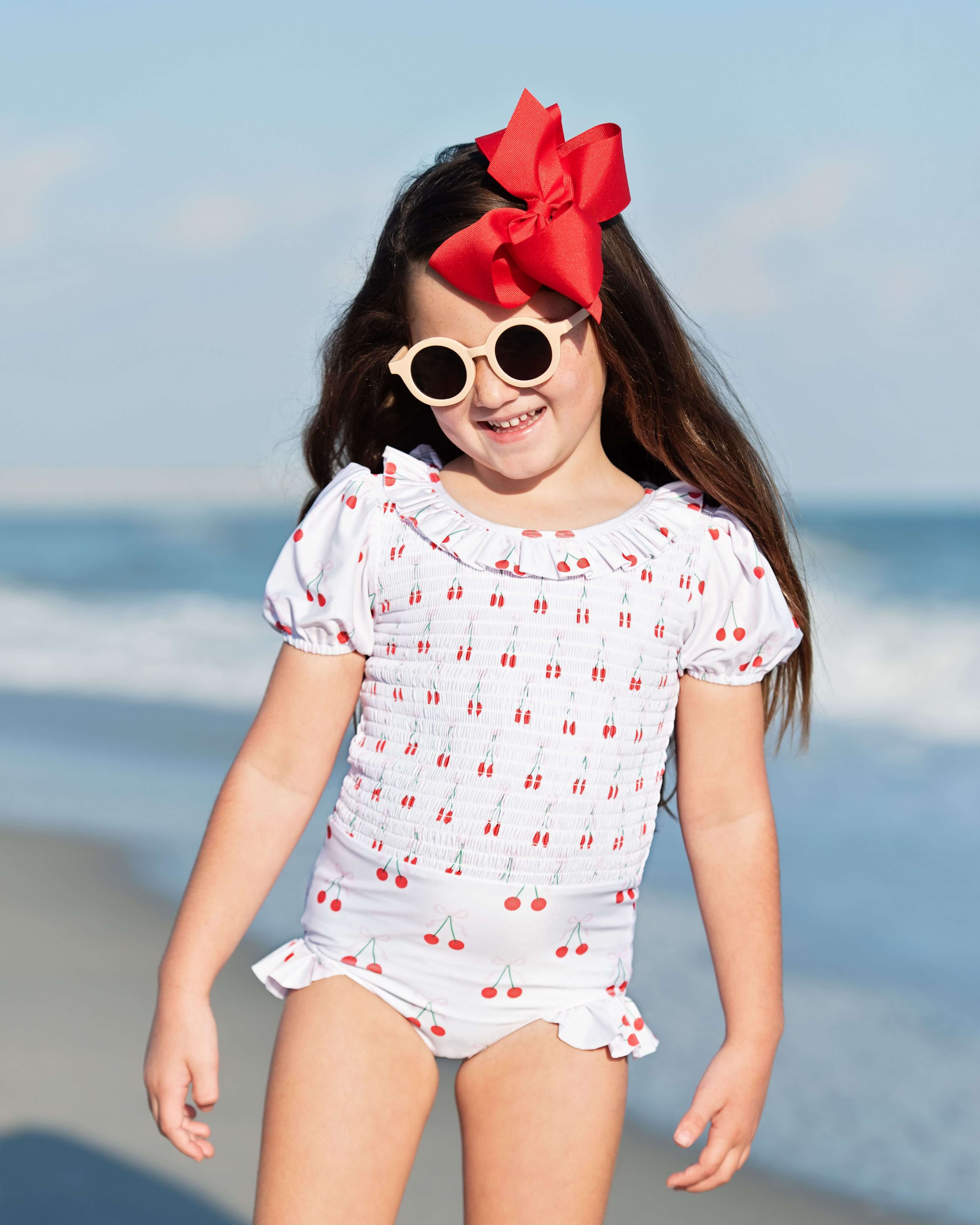 Ruched Cherry Print Swimsuit - Image 2