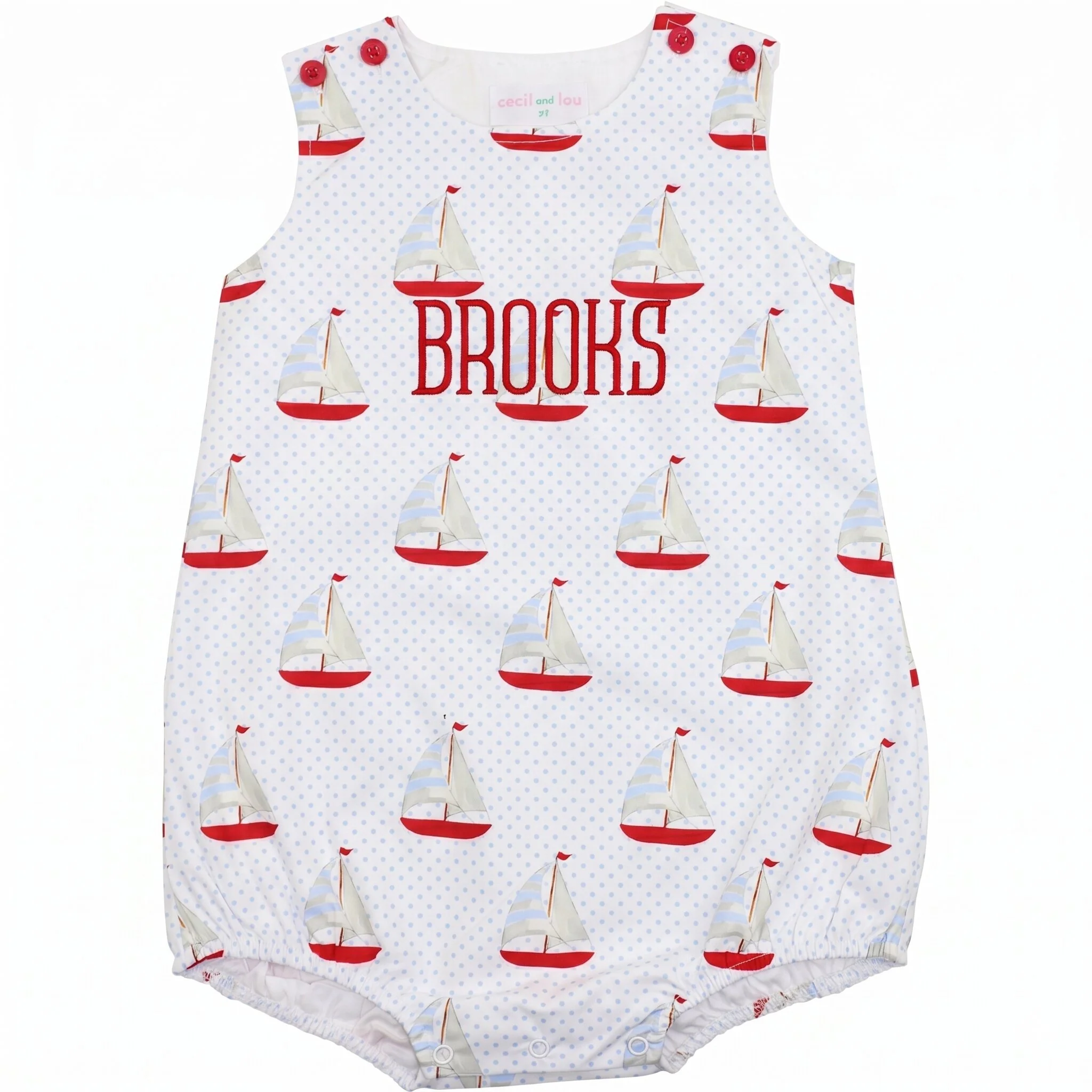 Sailboat Print Knit Bubble