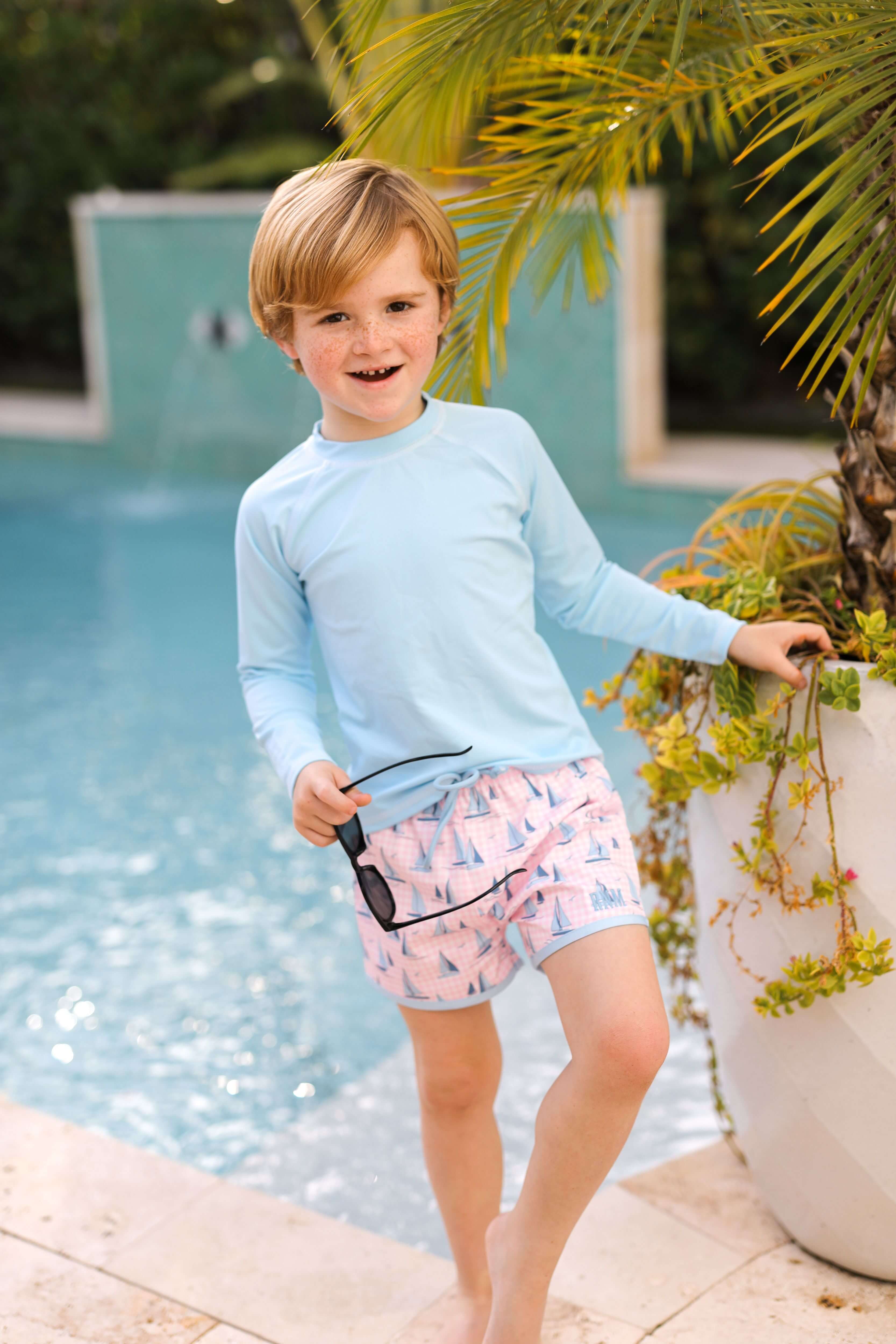 Sailboat Print Swim Trunks - Image 2