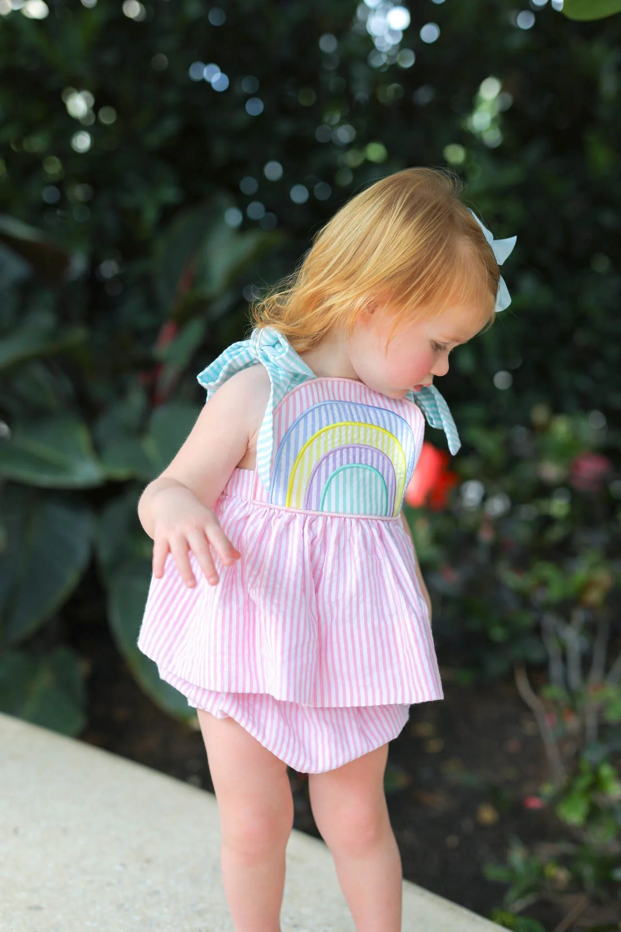 Seersucker Rainbow Shoulder Tie Diaper Set - Image 2