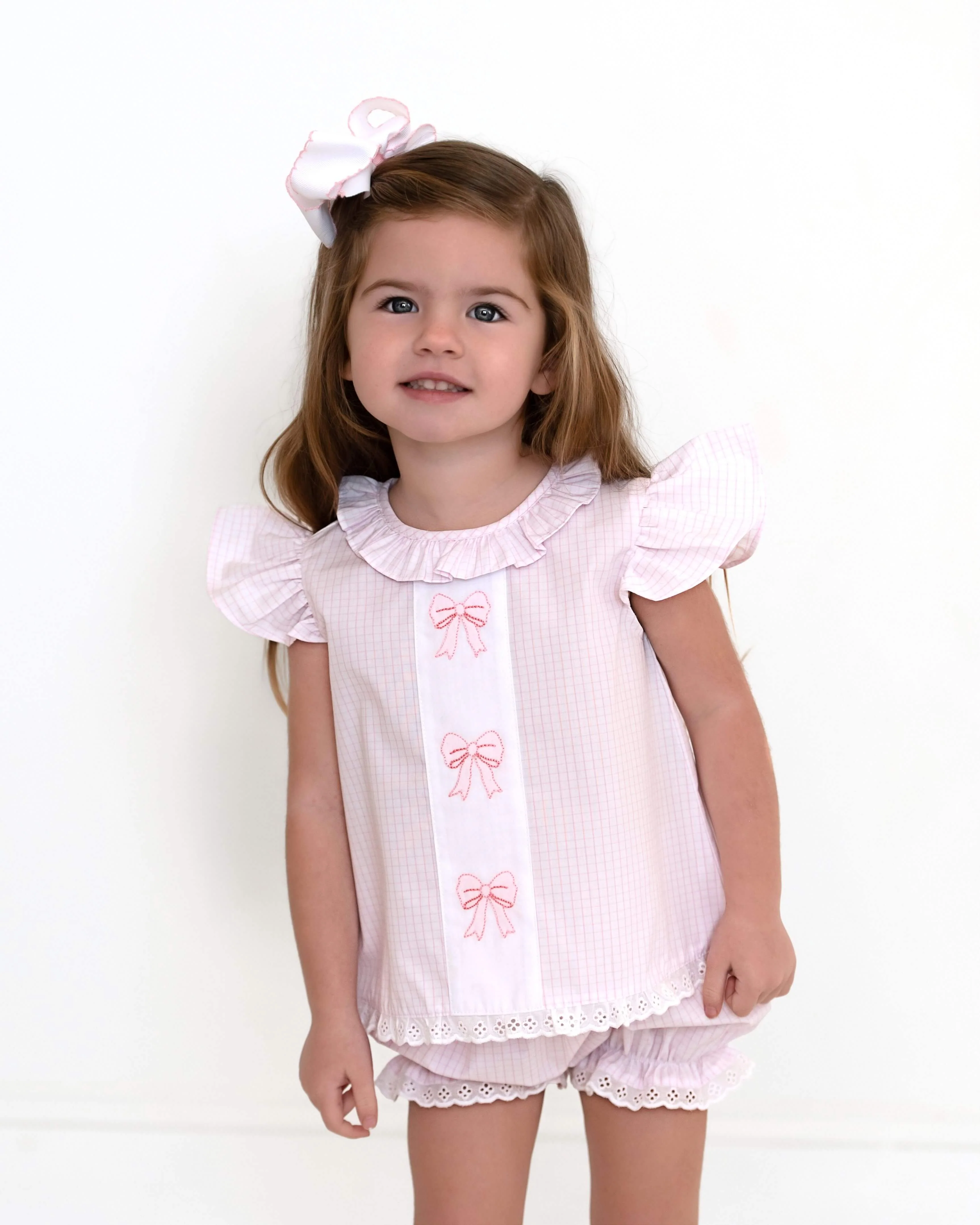 Shadow Embroidered Bow Diaper Set - Image 2