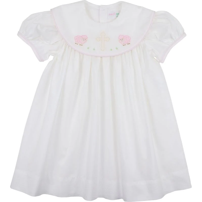 Shadow Embroidered Lamb And Cross Dress