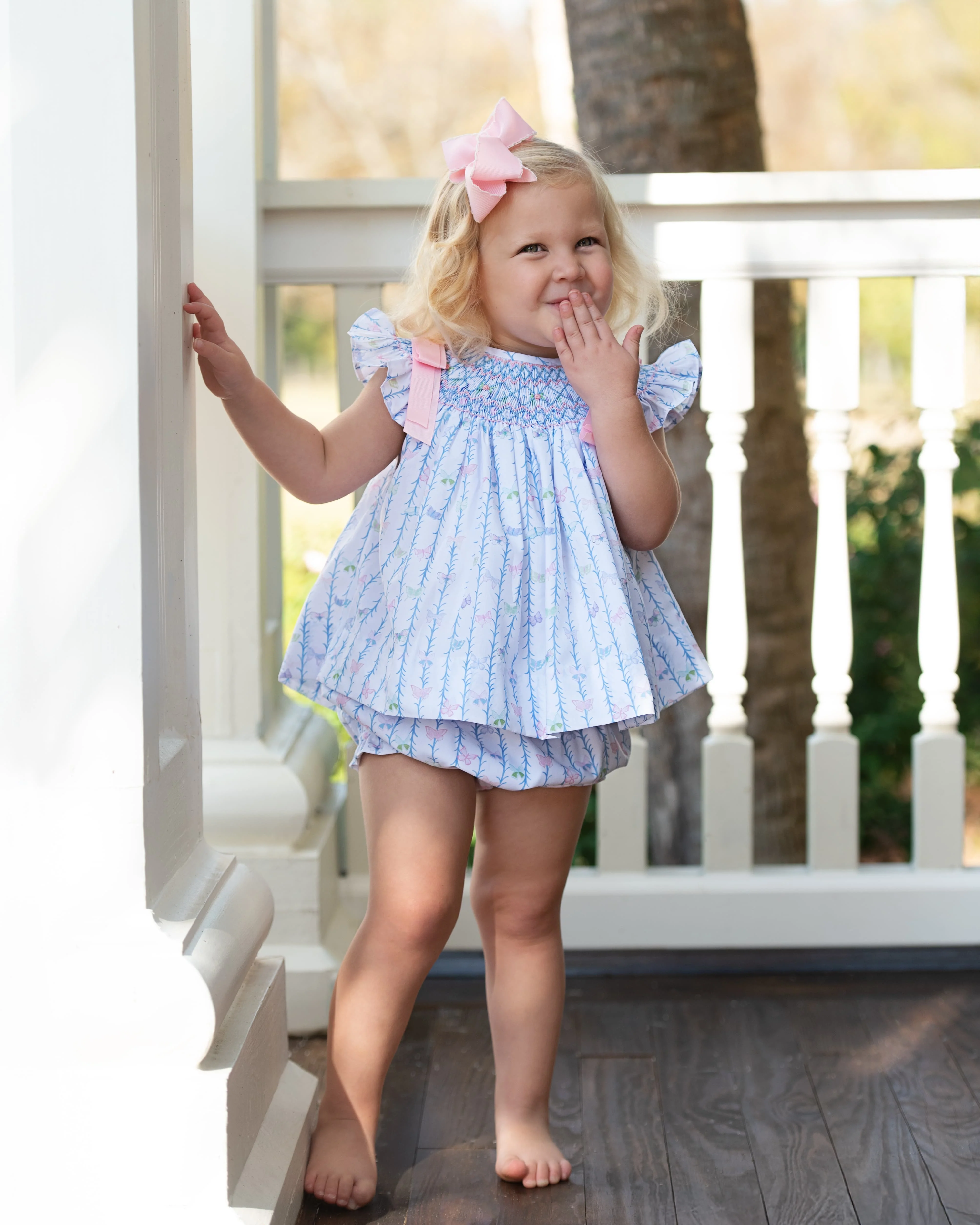 Smocked Butterfly Diaper Set - Image 2