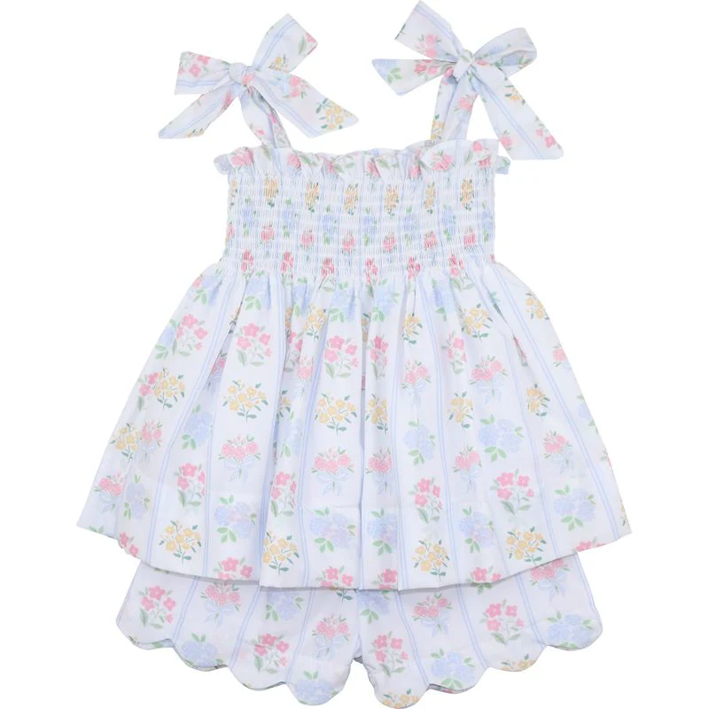 Smocked Floral Bouquet Short Set - Image 2