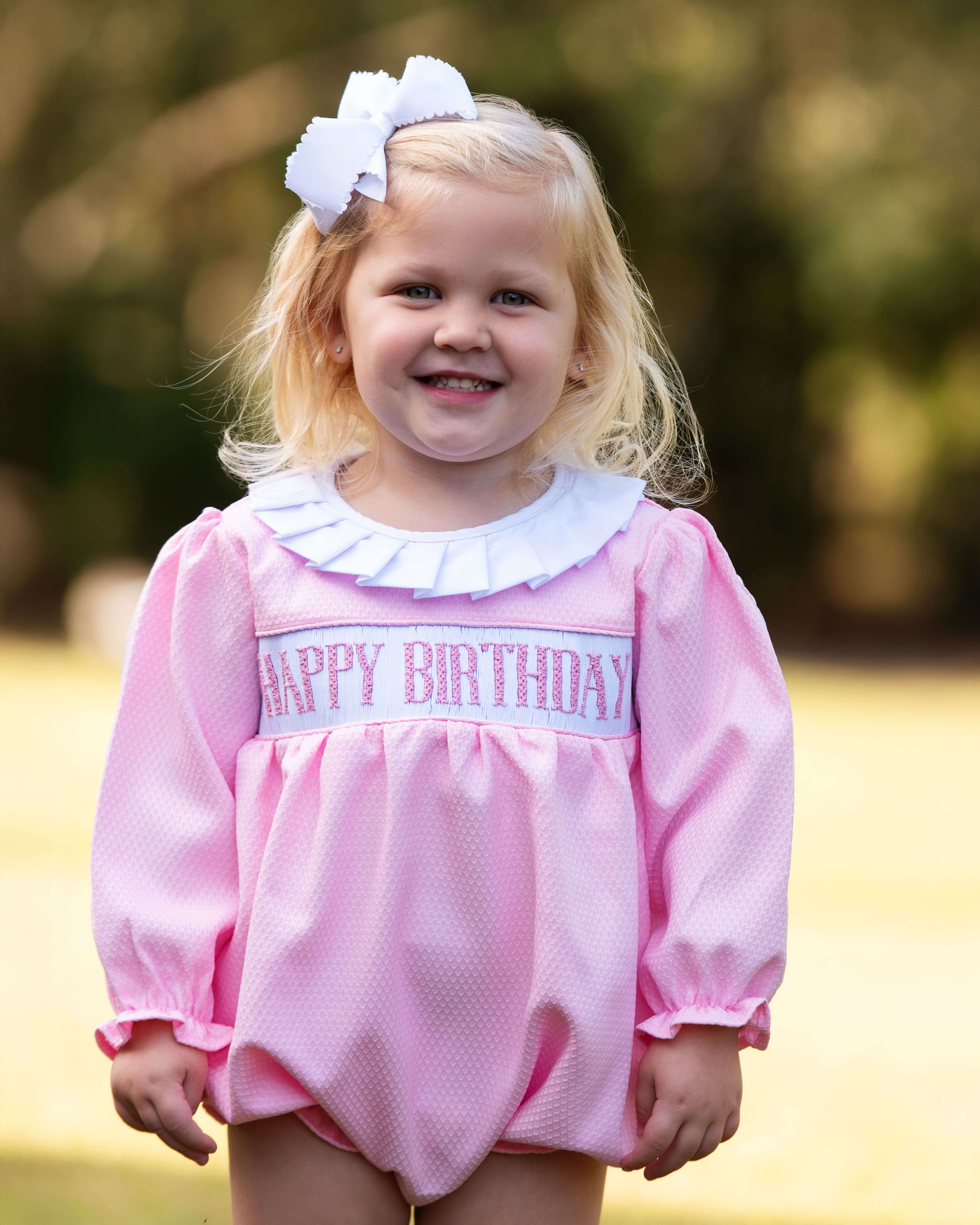 Smocked Happy Birthday Bubble - Image 2
