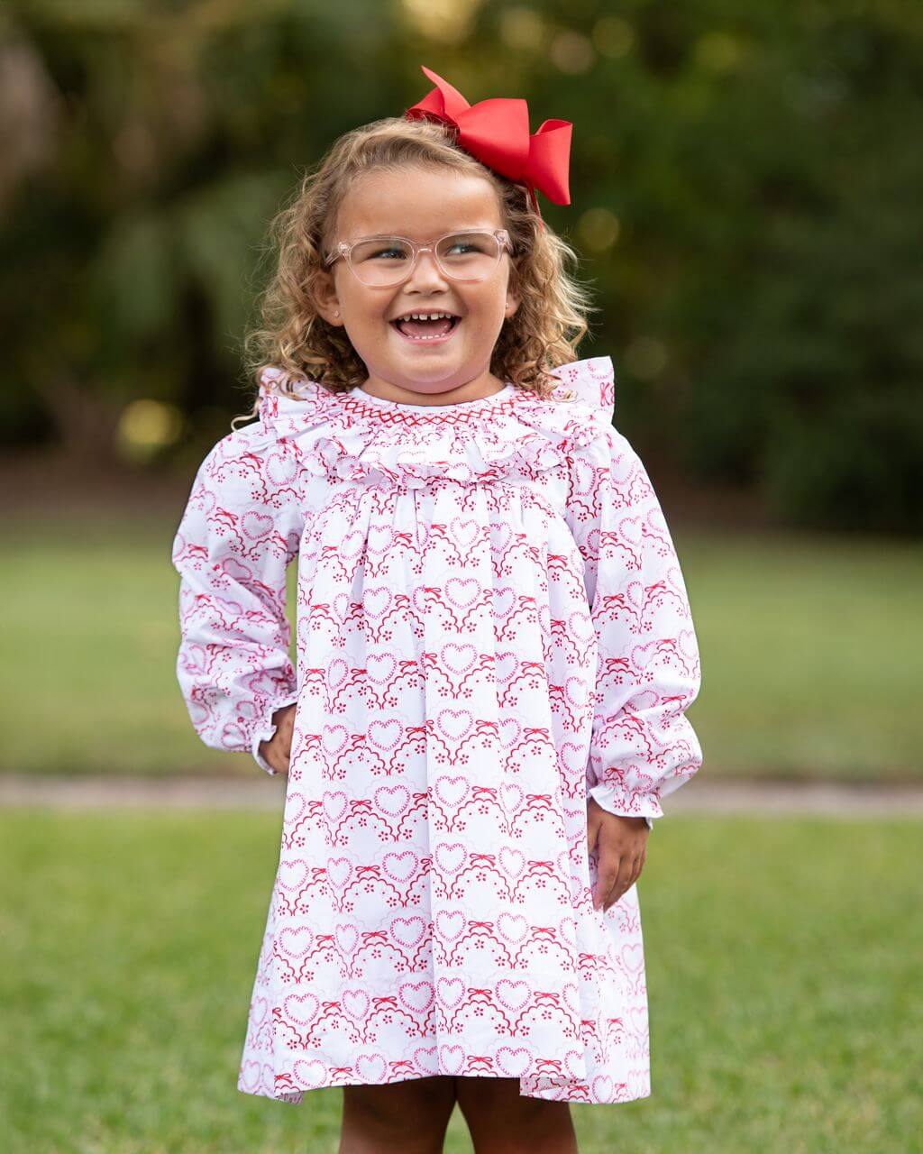 Smocked Heart And Bow Dress - Image 2