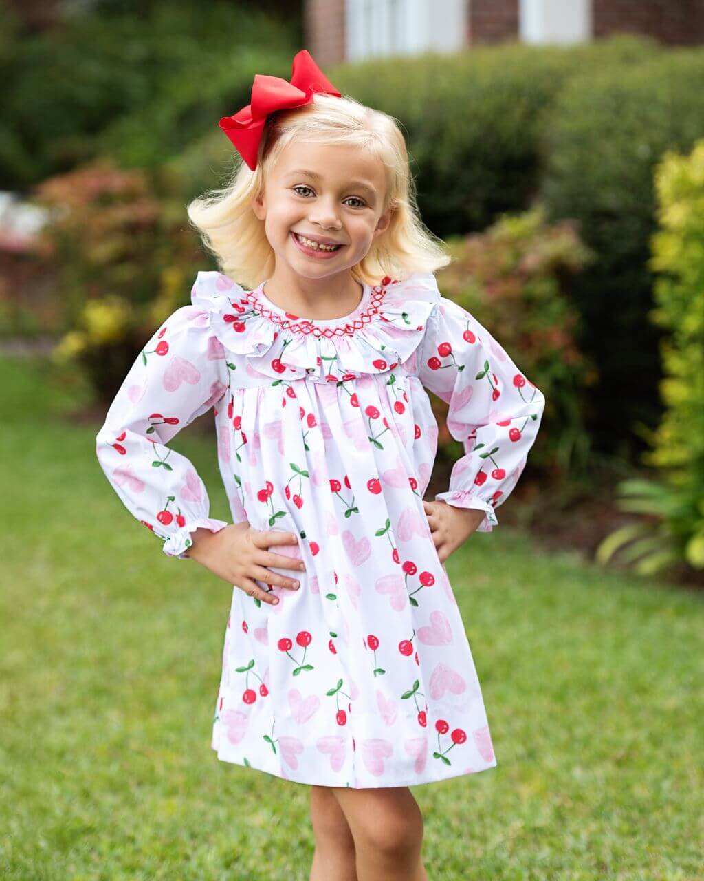 Smocked Heart And Cherry Dress - Image 2