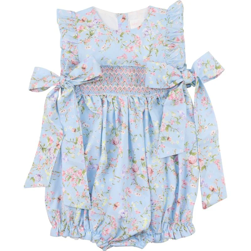 Smocked Rose Garden Bow Bubble