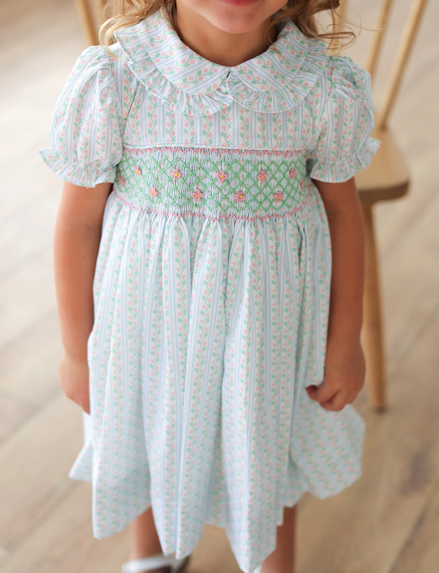 Smocked Vintage Floral Dress - Image 2