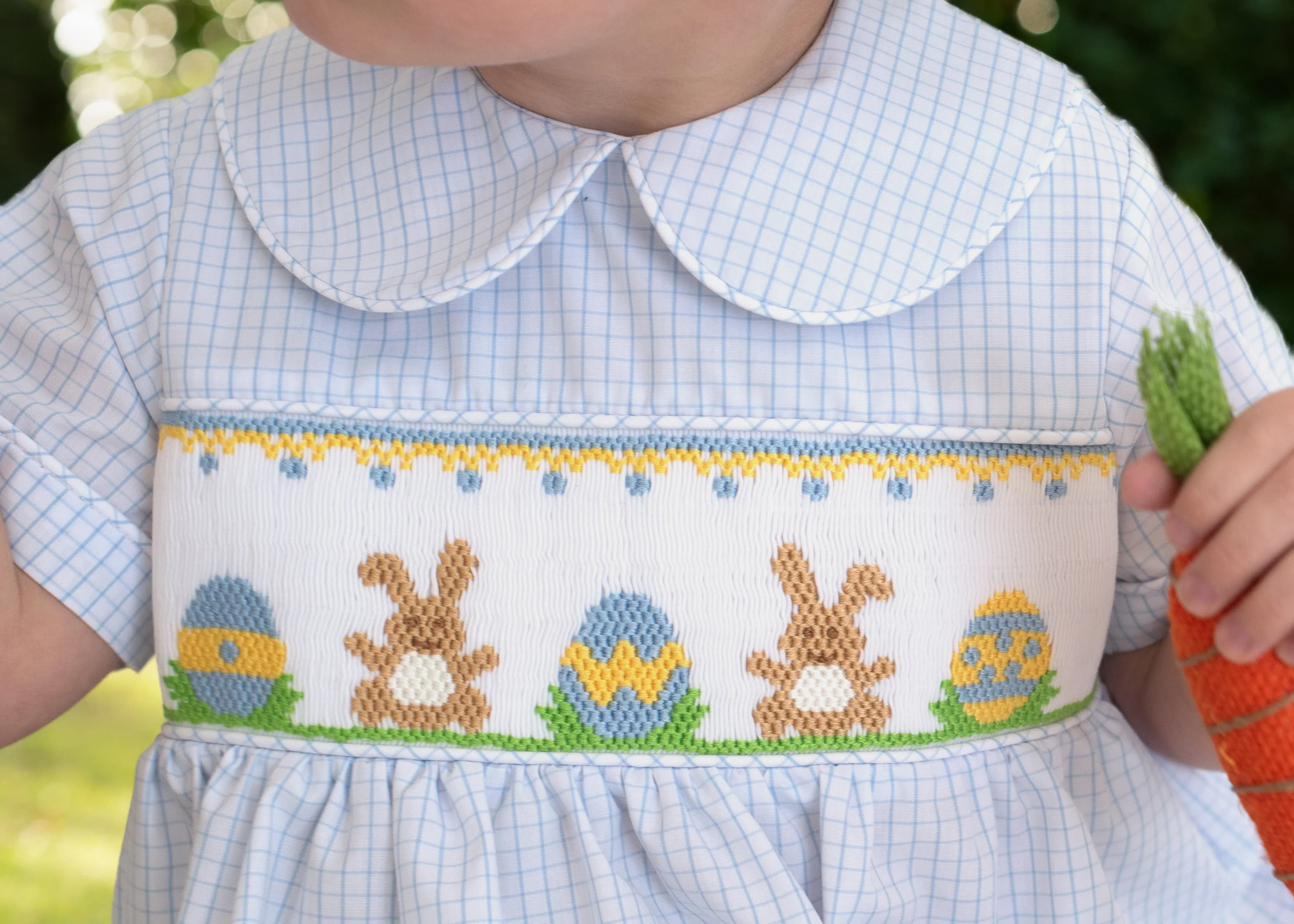 Smocked Windowpane Easter Bubble - Image 3