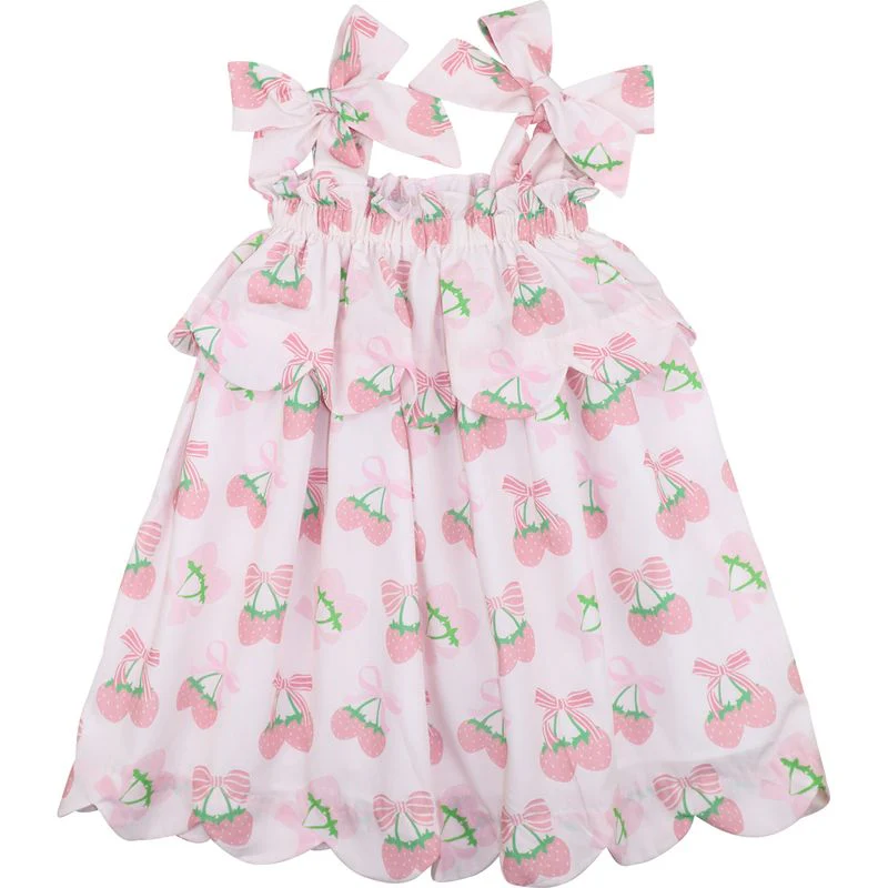 Strawberry Shoulder Tie Dress