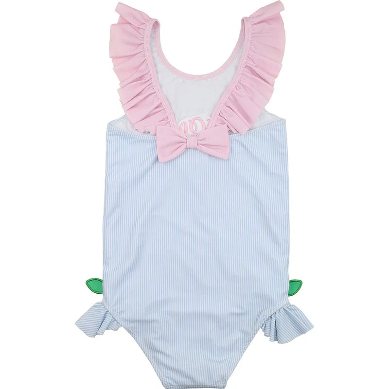 Striped Applique Cherry Swimsuit - Image 3