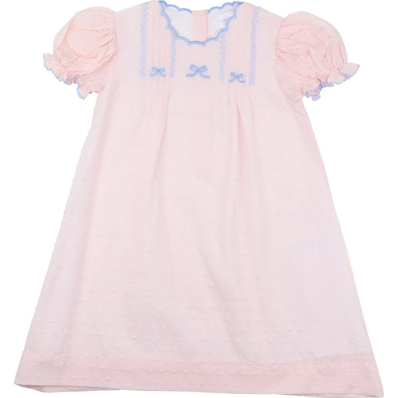 Swiss Dot Embroidered Bow Dress