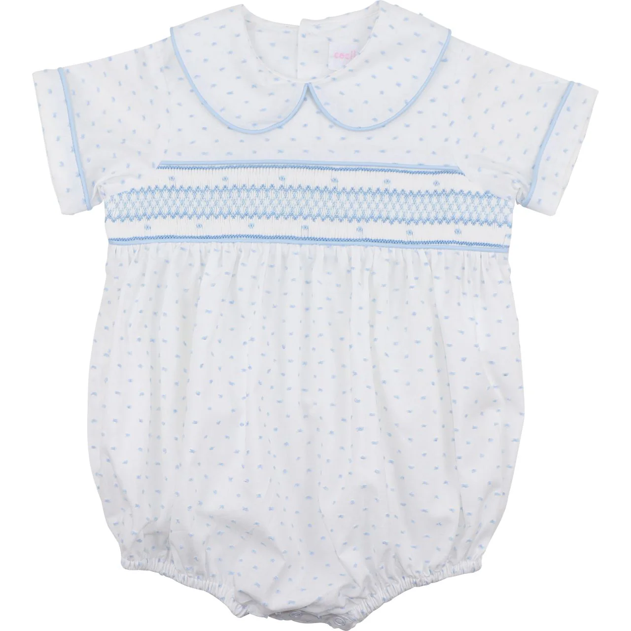 Swiss Dot Smocked Bubble