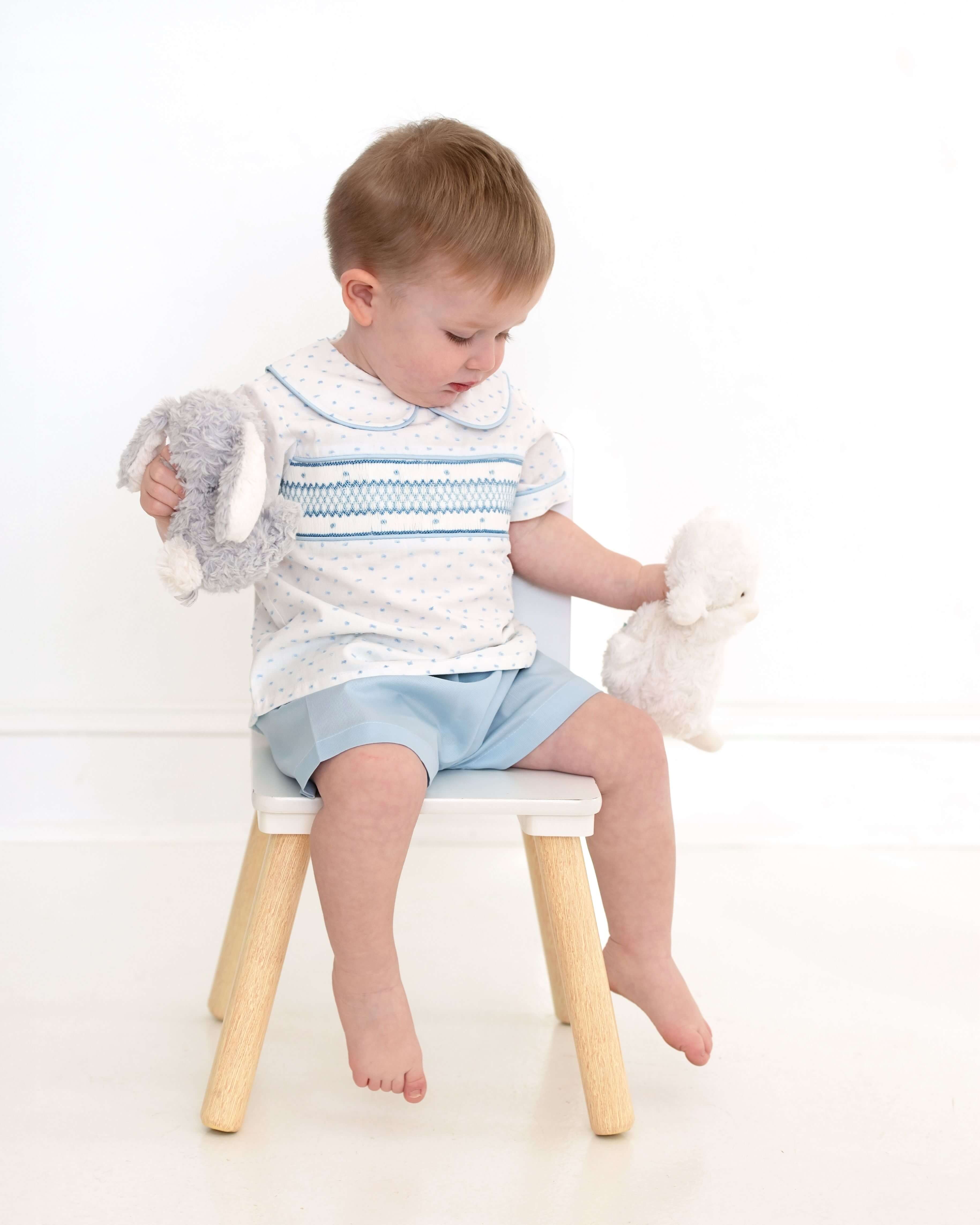 Swiss Dot Smocked Short Set - Image 2