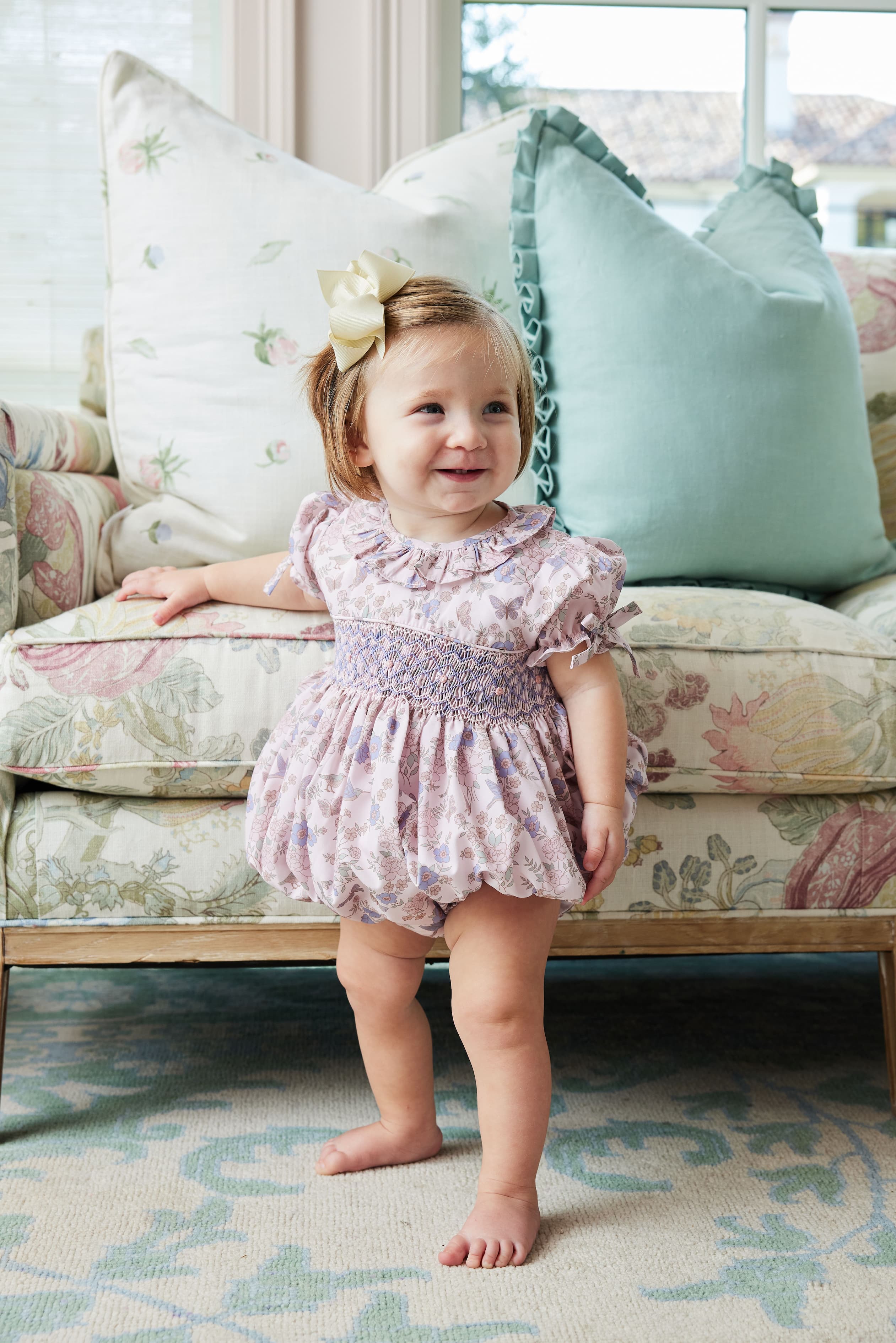 Butterfly Floral Smocked Bubble - Image 3