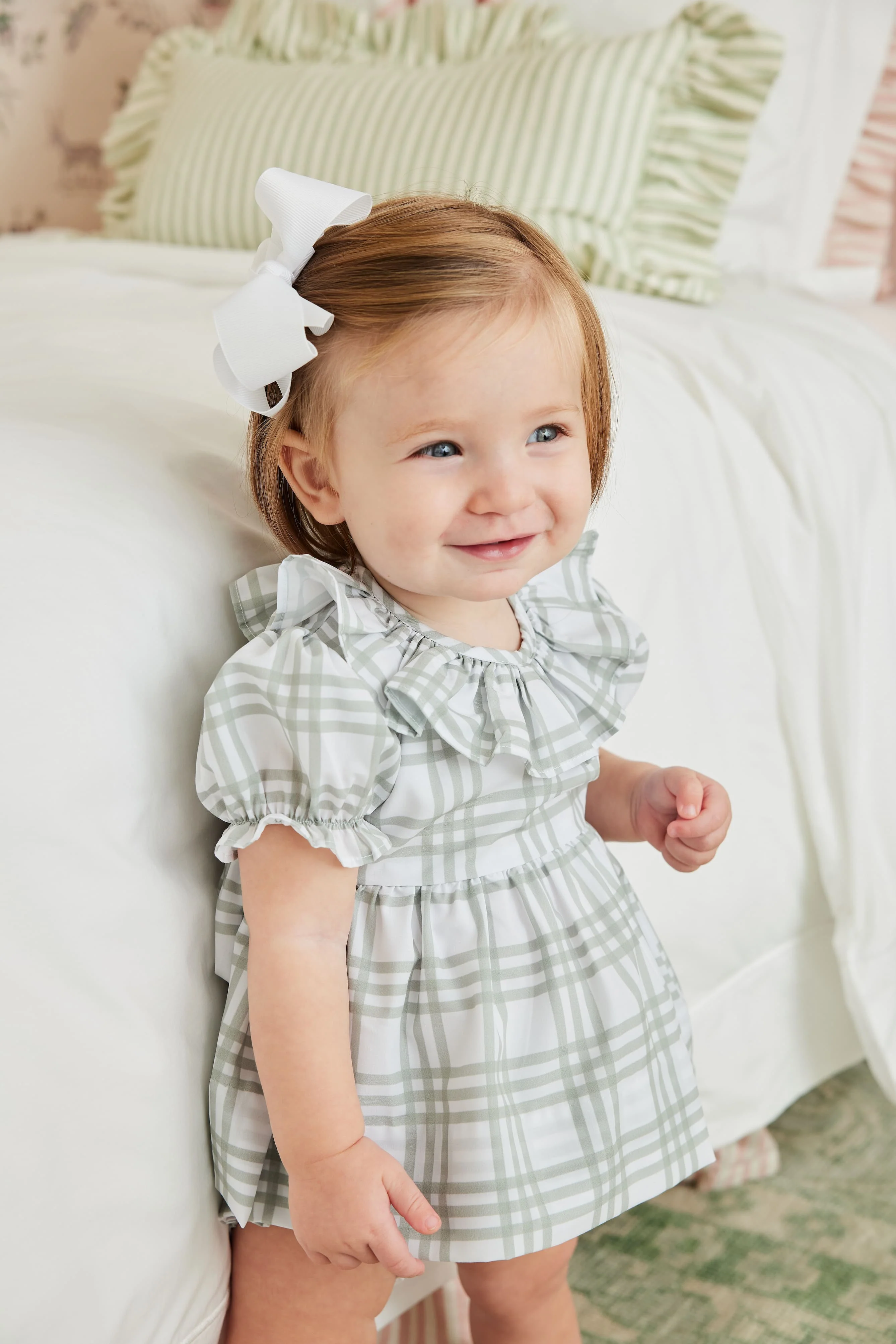 Green Plaid Ruffle Diaper Set - Image 2