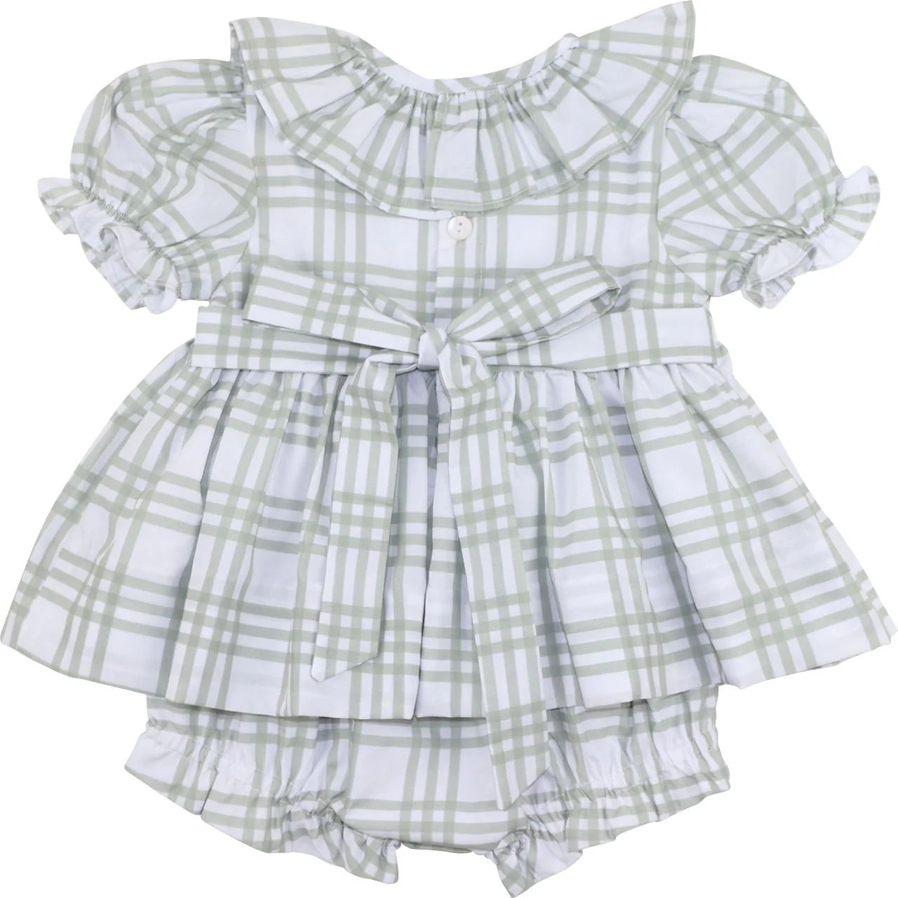 Green Plaid Ruffle Diaper Set - Image 3