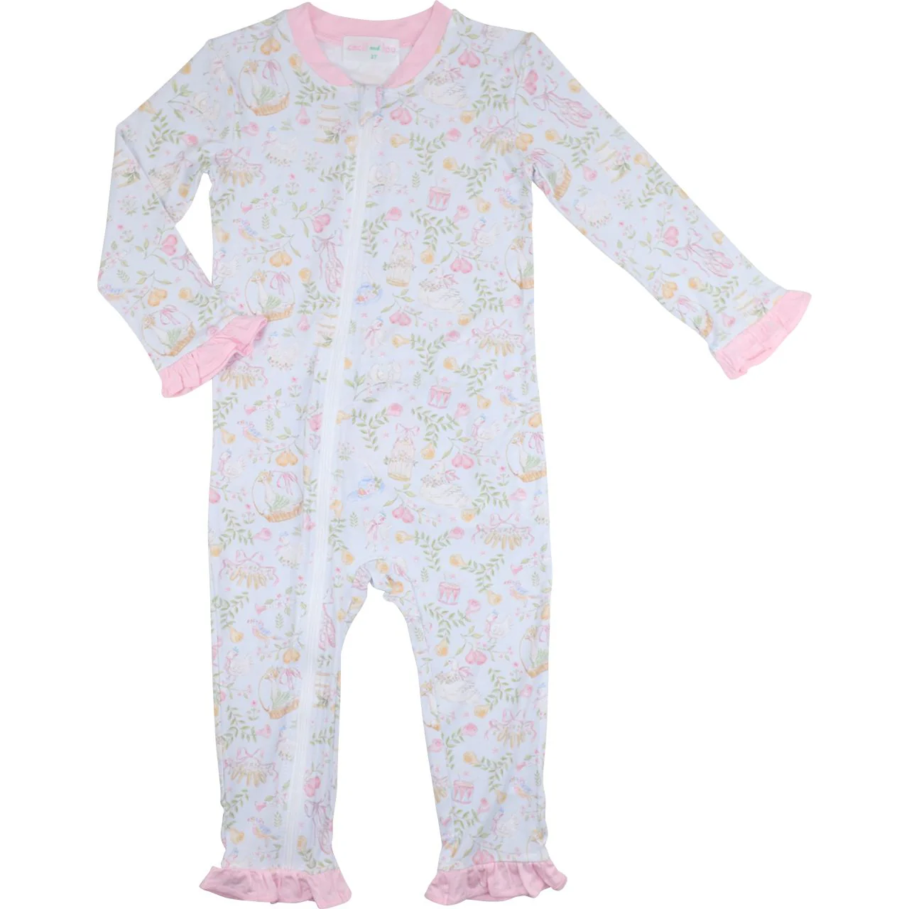 Twelve Days Of Christmas Knit Zipper Pajamas - Image 2