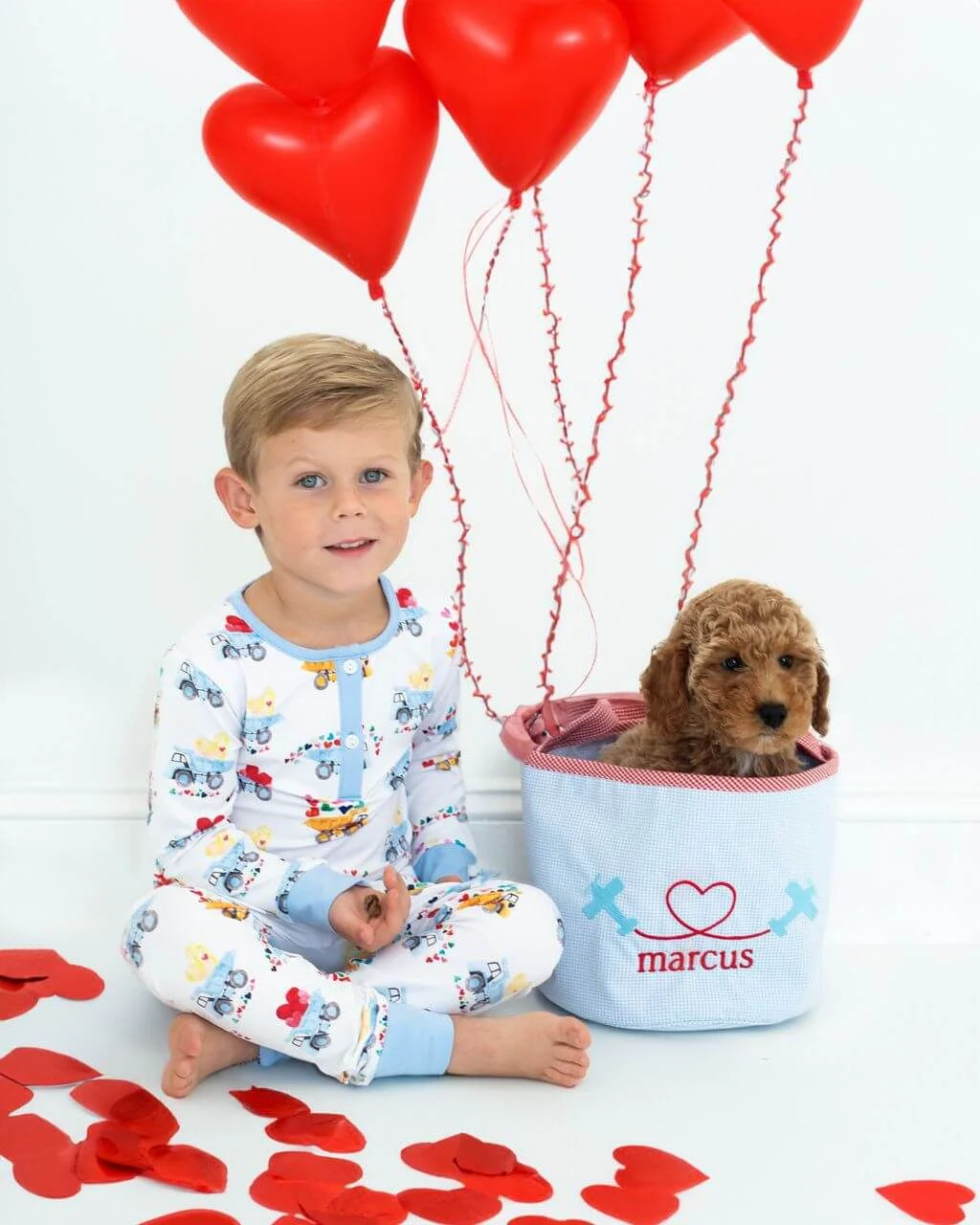 Valentine Dump Truck Knit Pajamas - Image 3