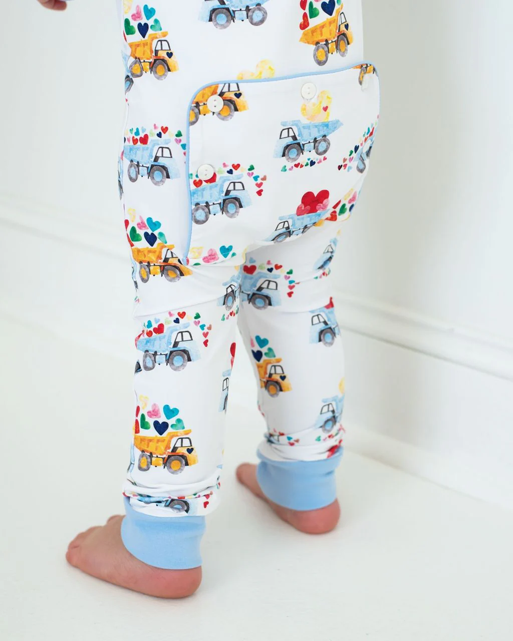 Valentine Dump Truck Knit Zipper Pajamas - Image 3