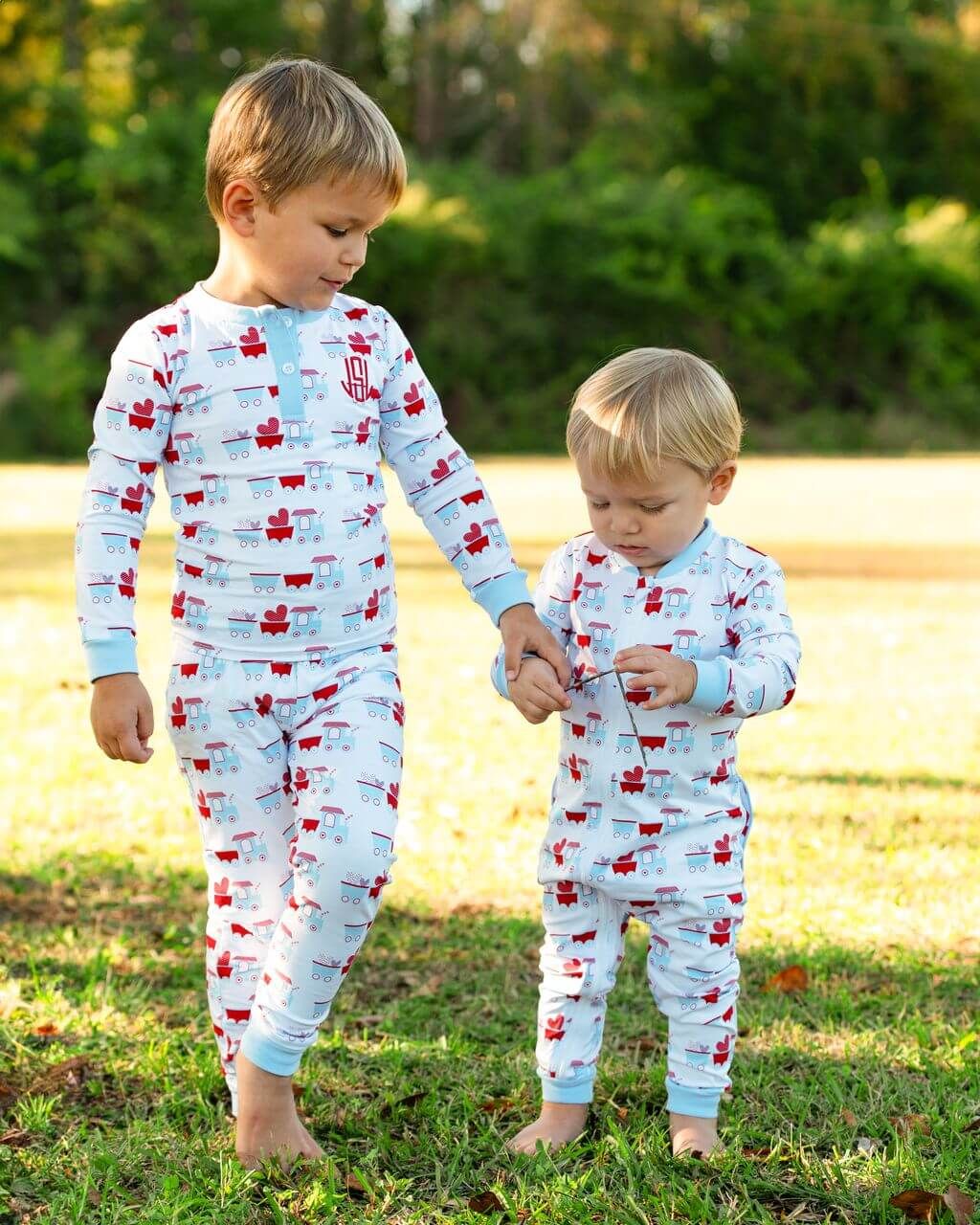Valentine Train Knit Zipper Pajamas - Image 3