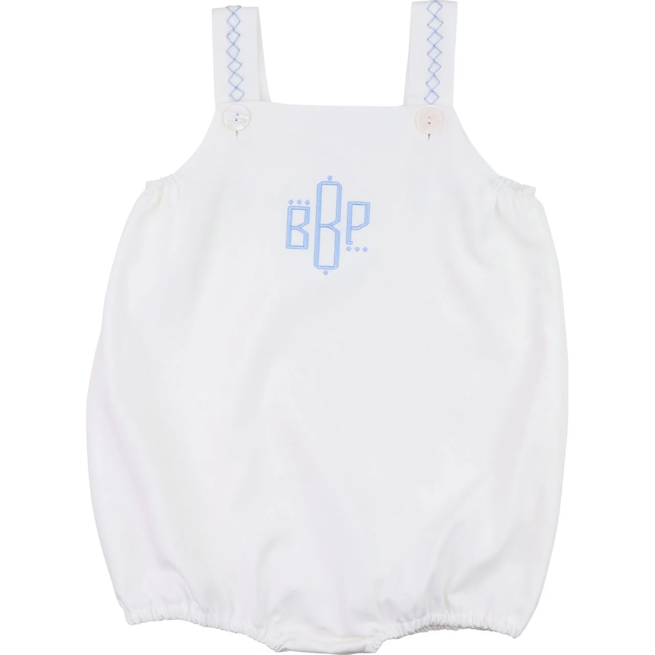 White And Blue Embroidered Bubble