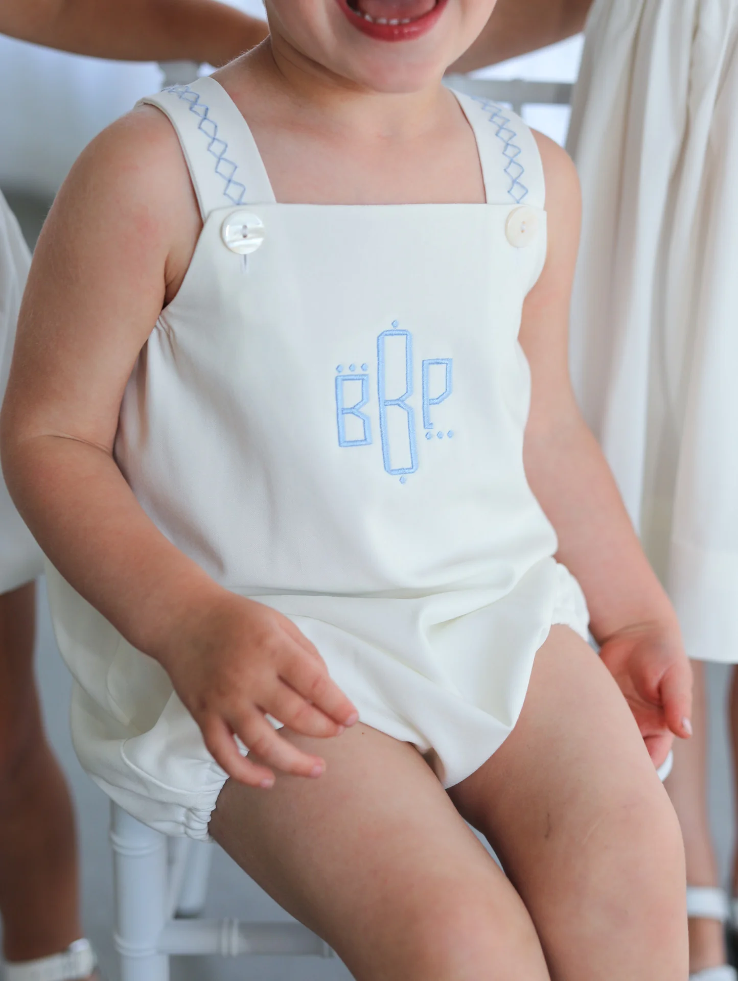 White And Blue Embroidered Bubble - Image 2