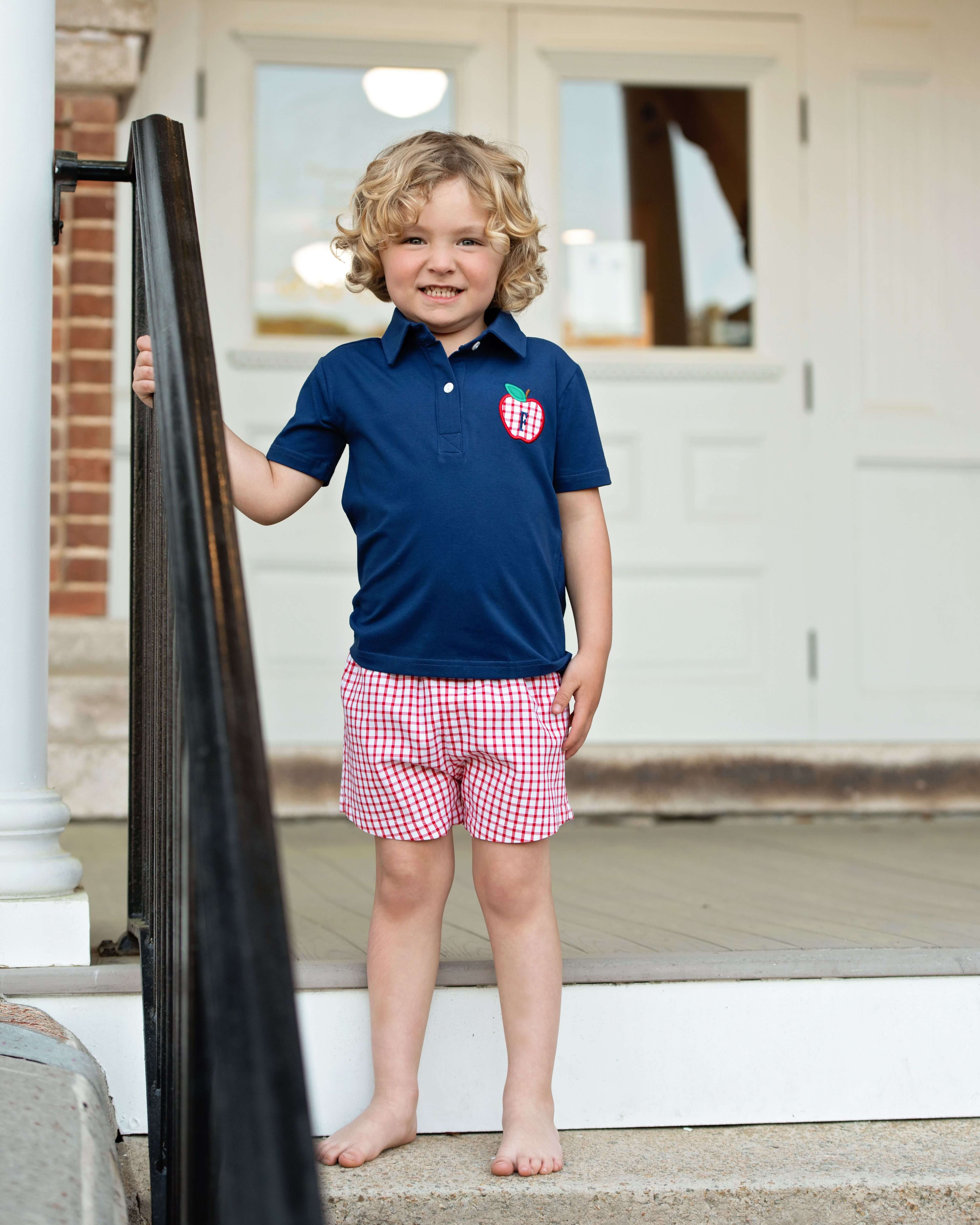 Windowpane Apple Polo Short Set - Image 2
