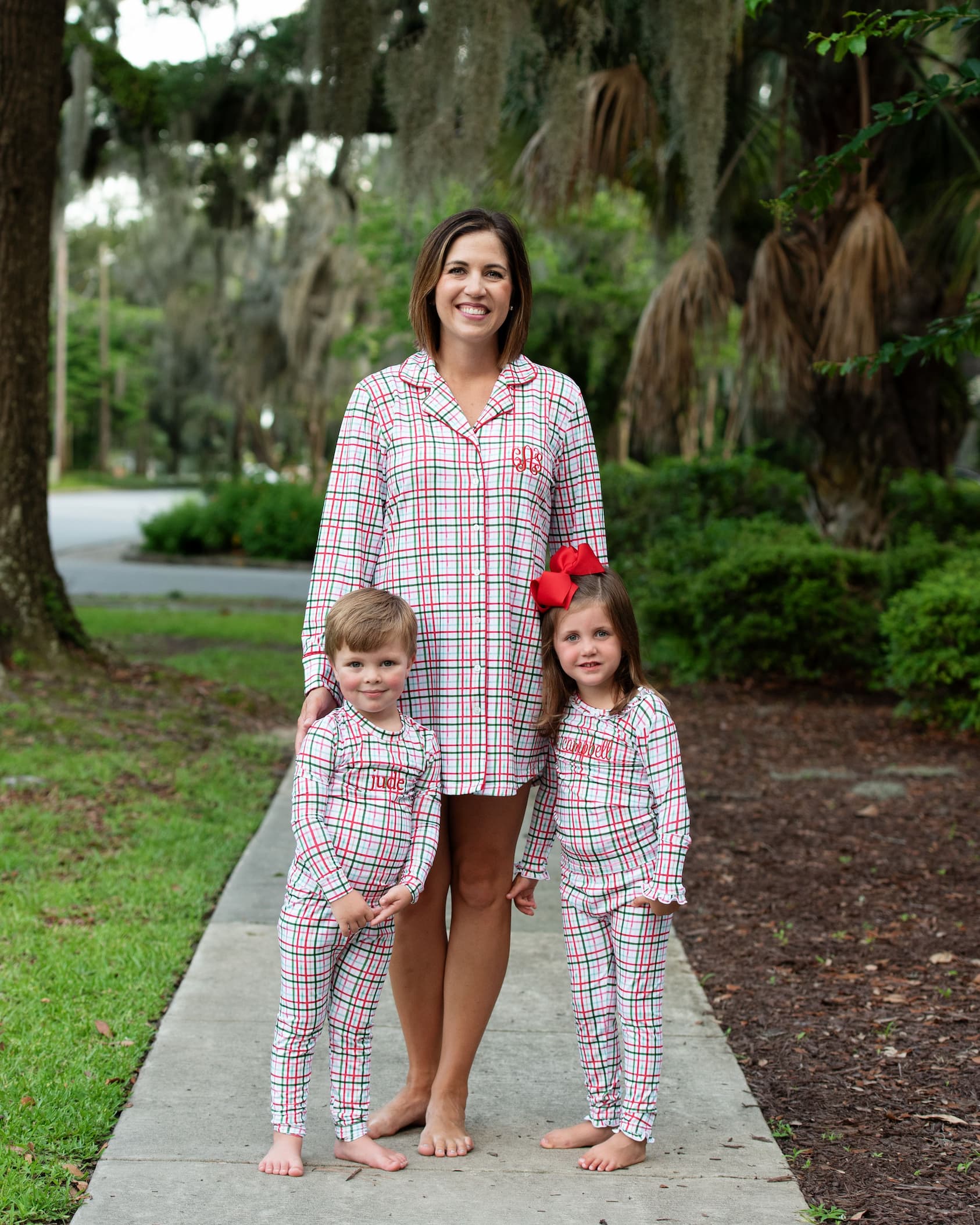 Women's Red And Green Plaid Windowpane Knit Tunic - Image 2
