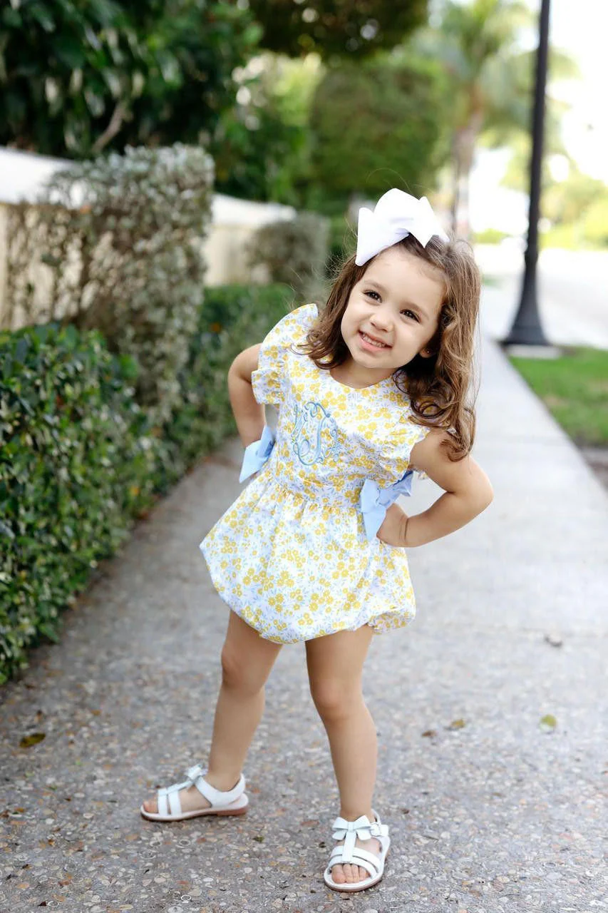 Yellow And Blue Floral Bow Bubble - Image 2