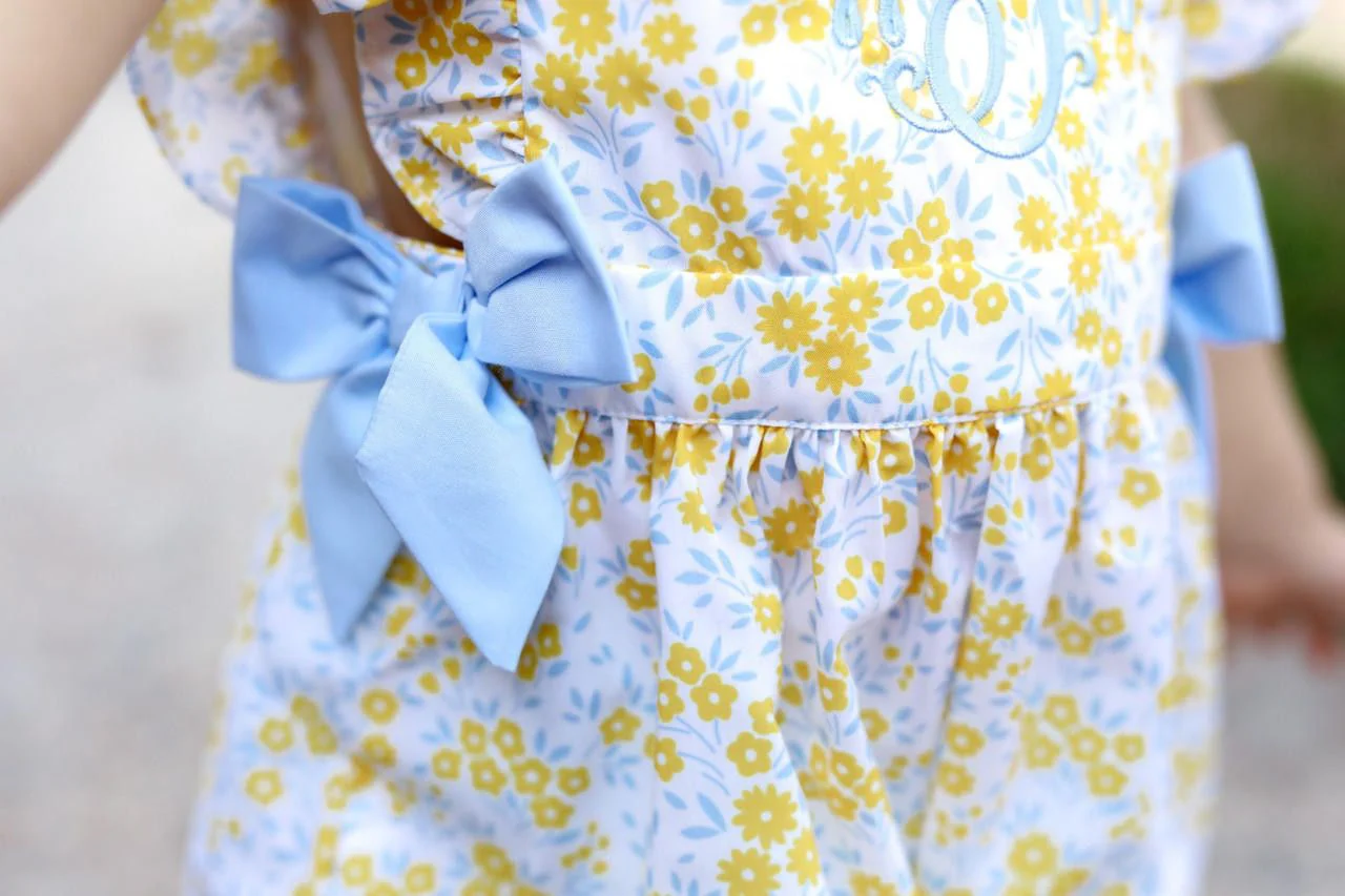 Yellow And Blue Floral Bow Bubble - Image 3