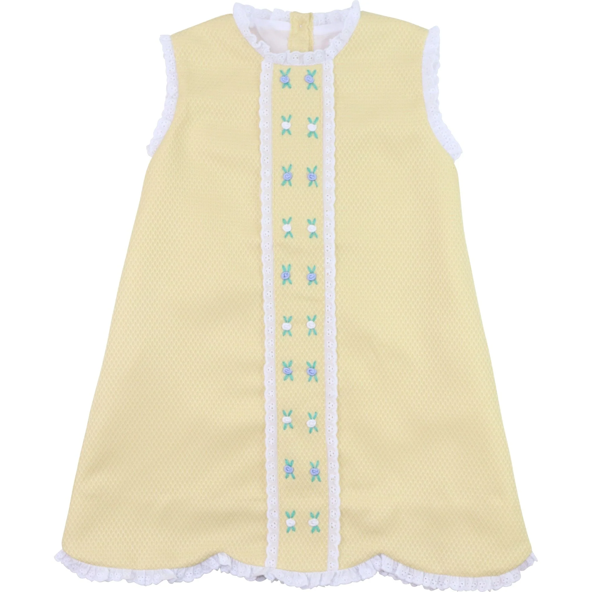 Yellow Embroidered Flower Dress